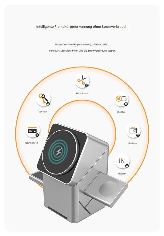 Geometry Touch magnetischer kabelloser 3-in-1-Ladeständer: 15 W schnelles Laden, gleichzeitiges Laden mehrerer Geräte, eröffnet eine neue Art des Ladens