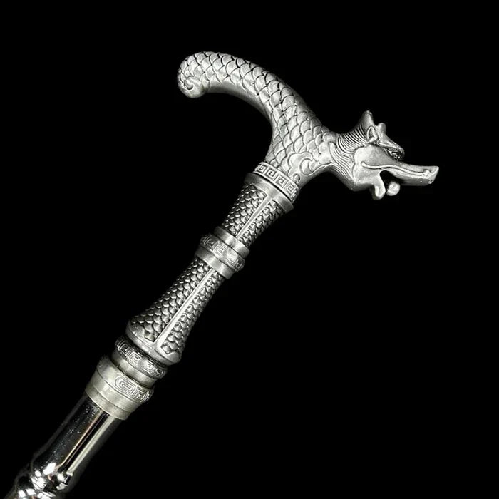 Drachenkopf-Stockschwert, multifunktionaler Selbstverteidigungsstock für den Außenbereich