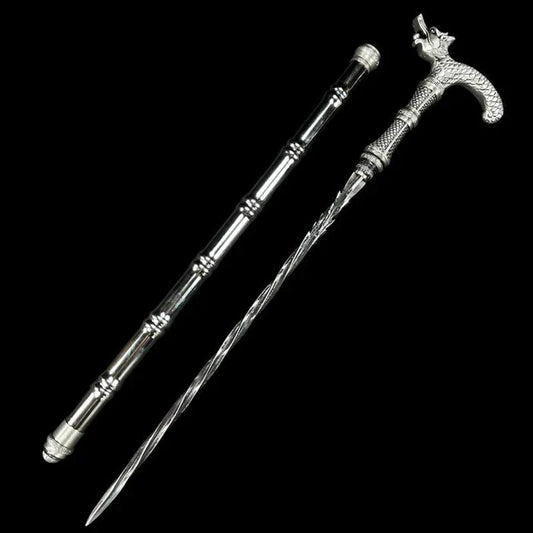 Drachenkopf-Stockschwert, multifunktionaler Selbstverteidigungsstock für den Außenbereich